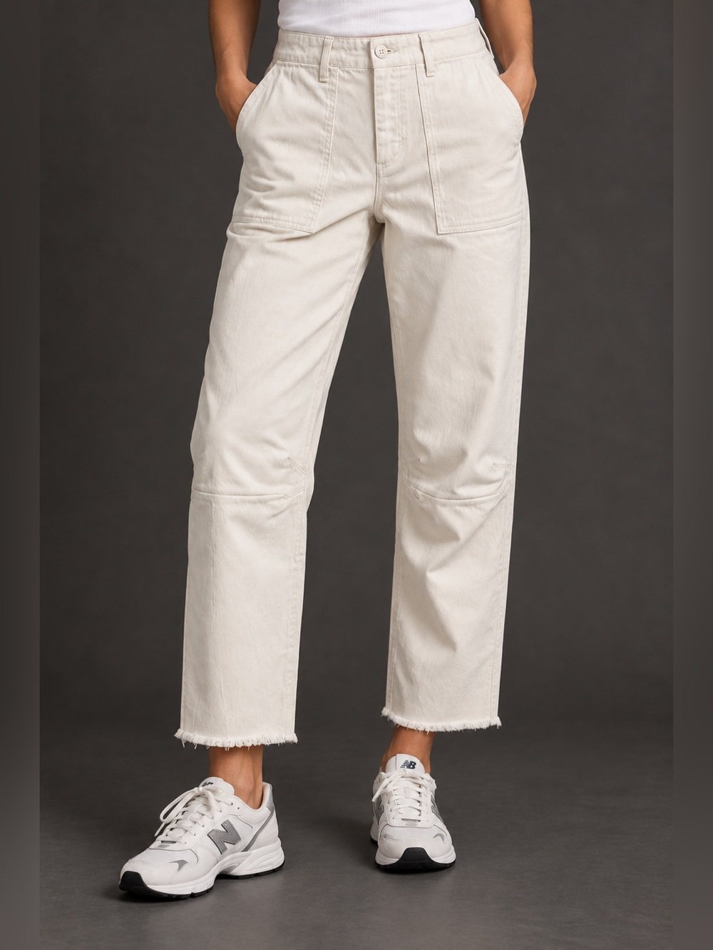 Le Superbe Women's Cropped Straight-Leg Pants in Off-White Size 10